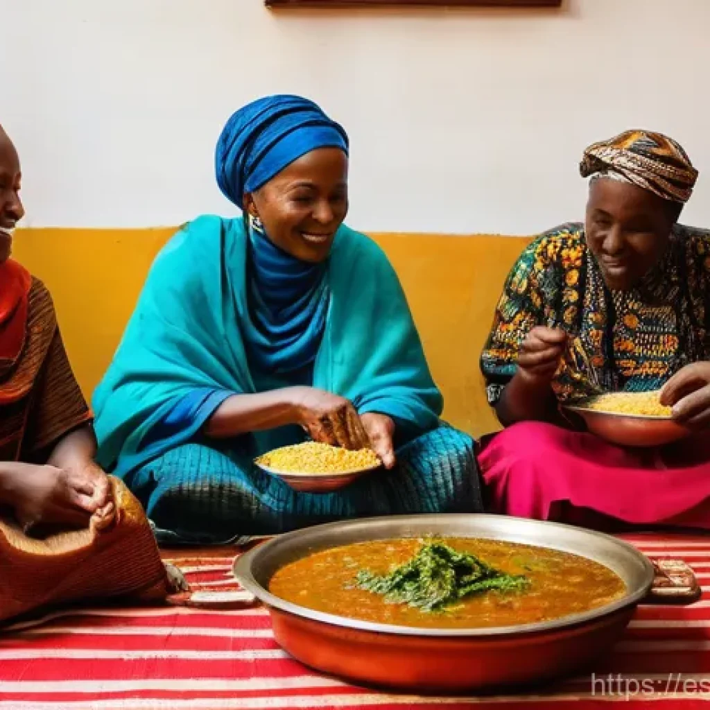 니제르의 대표 음식 종류 - **Prompt 1: Communal Nigerien Family Meal with Djerma Stew**
"A heartwarming, realistic scene de...