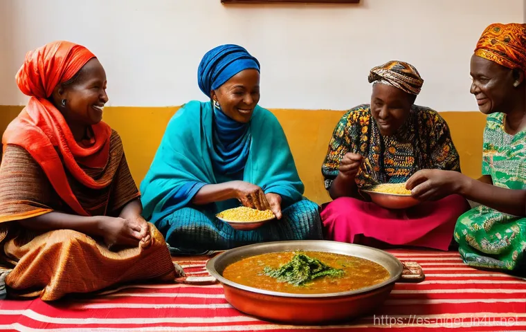니제르의 대표 음식 종류 - **Prompt 1: Communal Nigerien Family Meal with Djerma Stew**
"A heartwarming, realistic scene de...