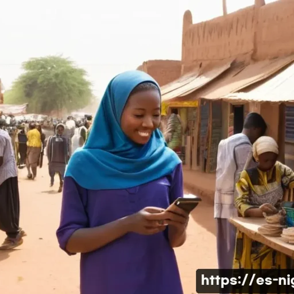 니제르 청년 실업률 및 경제 문제 - A vibrant street scene in Niamey, Niger, showing a diverse group of young people engaging in small-s...